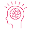 head with brain radiating thoughts